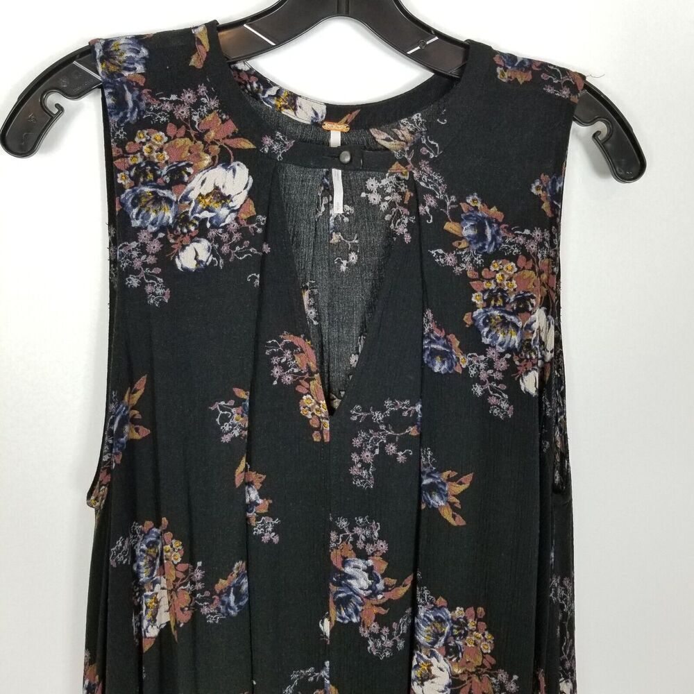 Free People Women Snap Out of It Sleeveless Mini Dress Size S Swing Black - Picture 2 of 8